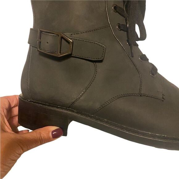 Aerosoles Boots Women's Dark Grey Amie Combat Side Zip Sz 12M - Picture 8 of 12